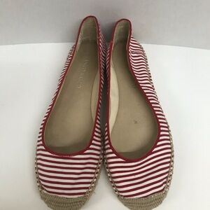 Franco Sarto red white‎ stripe espadrilles size 9.5